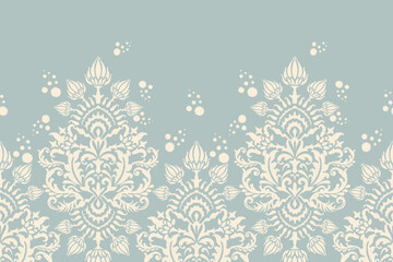 Ikat floral pattern vector illustration