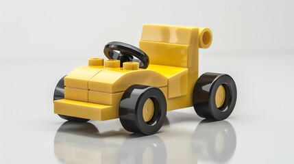 3D render plastic roller truck color yellow aspect ratio 2:1