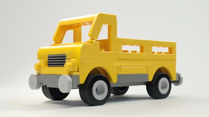 Fototapeta premium 3D render plastic roller truck color yellow aspect ratio 2:1