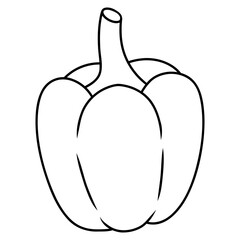 hand drawn illustration of a bellpepper vegetable
