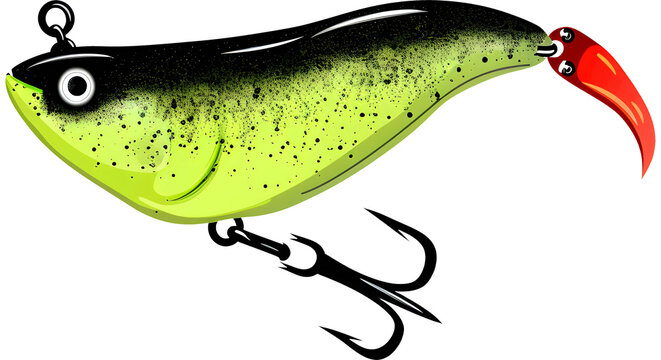 Fishing Lure illustration, Watercolor Fishing Bait
