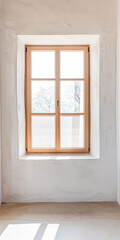 Minimalist interiors design composition with natural lighting coming from a window.