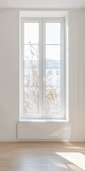 Fototapeta premium Minimalist interiors design composition with natural lighting coming from a window.