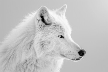 Obraz premium Epic Wolf Portrait Against Snowy Autumn Backdrop - Majesty, Endurance, Wilderness