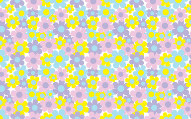 Deisy flower all color seamless pattern PNG