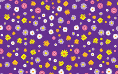 deisy all color on purple background PNG