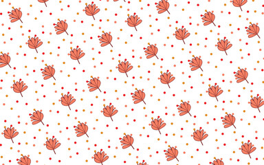 decorative pink flower seamless pattern PNG