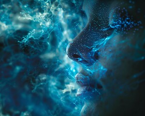 Fototapeta premium Explore the depths of consciousness with a captivating low-angle shot Incorporate visual elements symbolizing various theories on the minds mysteries