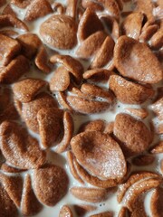 Close shot of chocolate corn flakes