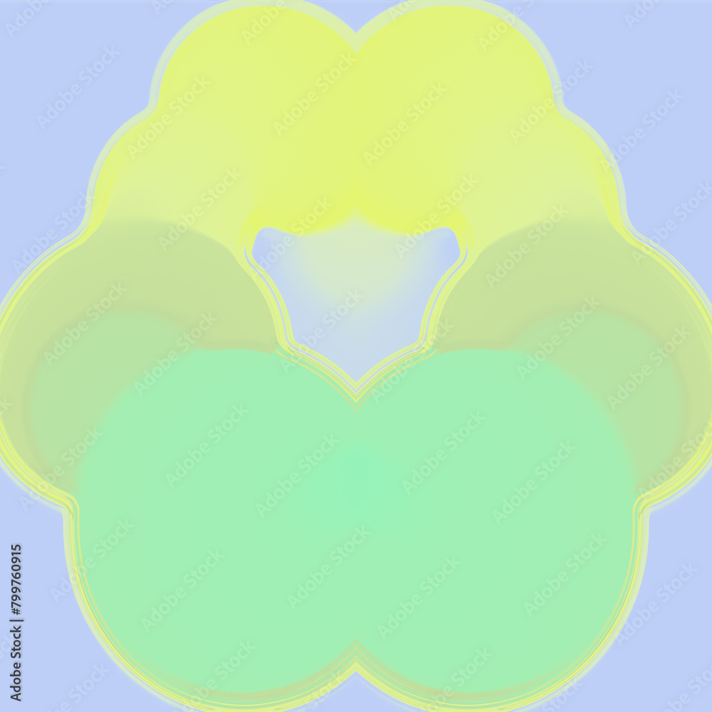 Aufkleber digital illustration composed of symmetrical organic shapes and wavy lines. 3d rendering
