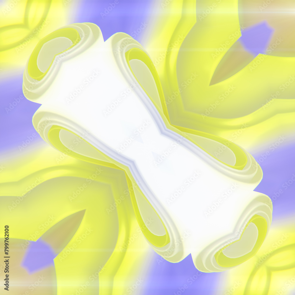 Poster Psychedelic wave pattern with trendy colorful gradient. Symmetrical background. 3d rendering digital illustration