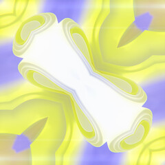 Psychedelic wave pattern with trendy colorful gradient. Symmetrical background. 3d rendering digital illustration