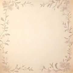 Obraz premium soft pastel color floral frame on beige background, Ai Generated