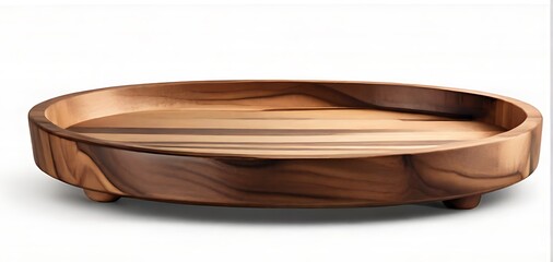 A single wooden bowl on a white background