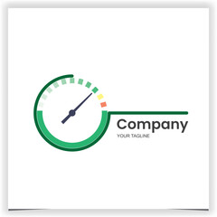 Vector green speedometer logo design template