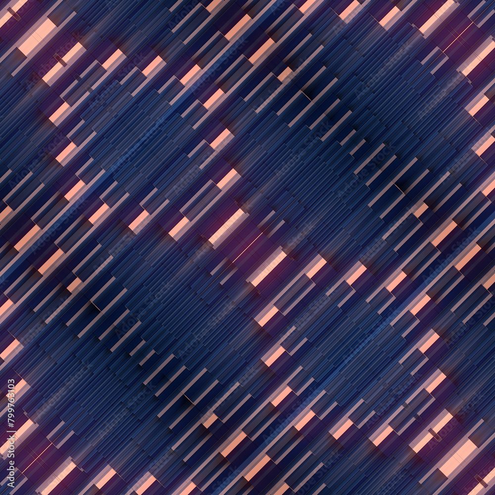 Poster Digital 3d rendering illustration of a wave shape made of many multicolored rectangles