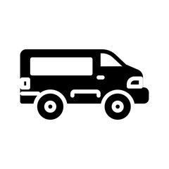 Vector solid black icon for Van