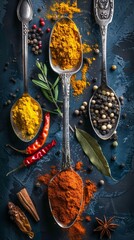 Top View Spice Medley: Enhance Your Culinary Creations