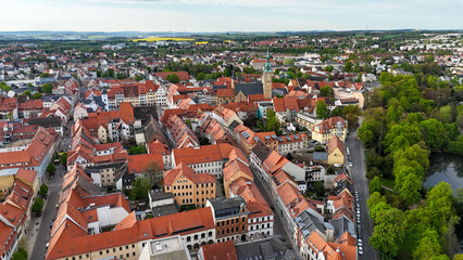 Panorama Freiberg Stadt Ansicht Vogelperspektive