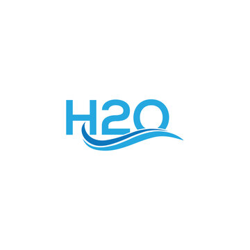 H2O logo design, H2o Letter Water Drop Logo Design With Water Wave Symbol Vector Illustration.
