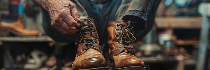 Fixing shoes isnt just a skill its an art where brass shines and the bass of tradition fires the march of progress, business concept