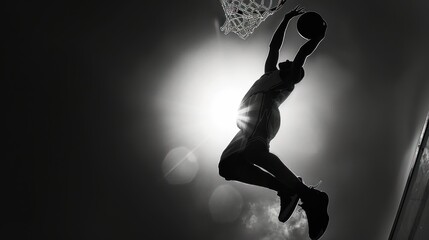 Basketball Player Slamdunk Silhouettes