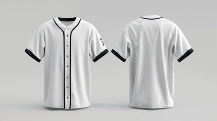 Blank baseball jersey front and back