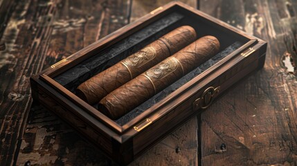 Plain and practical the unbranded cigar box package is a simple and affordable option for storing your cigars, Generated by AI - obrazy, fototapety, plakaty