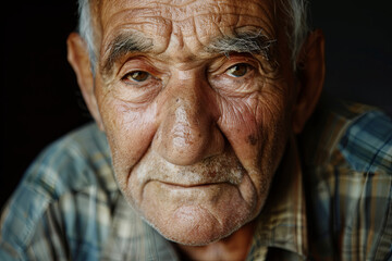 Elderly, old, mature man close up portrait
