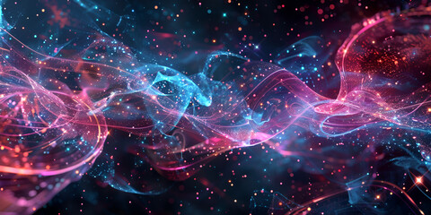 close up of a abstract digital colorful fire and smoke background Abstract background of glowing red and blue plasma Fire and ice