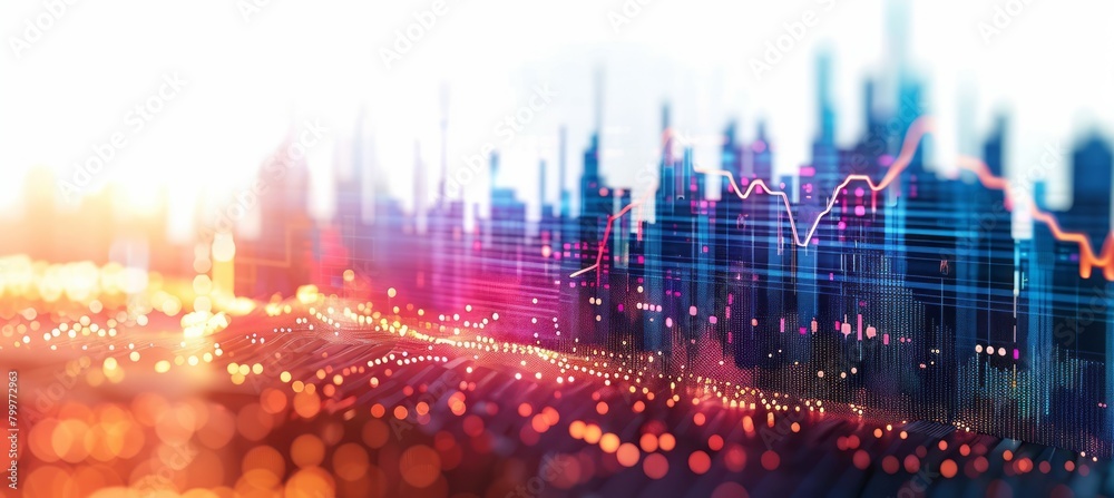 Poster Abstract chart business economy visualization. Generative AI technology.	
