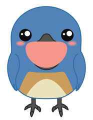 Kids Spring Blue Bird Illustration