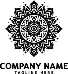 Mandala logo design. Abstract beauty Mandala. Floral ornament. Decorative circle ornament style. Black logo © ZONE M17