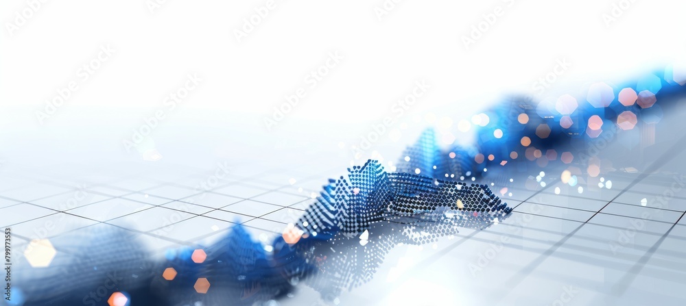 Aufkleber abstract graph business data. finance economy market visualization. generative ai technology.