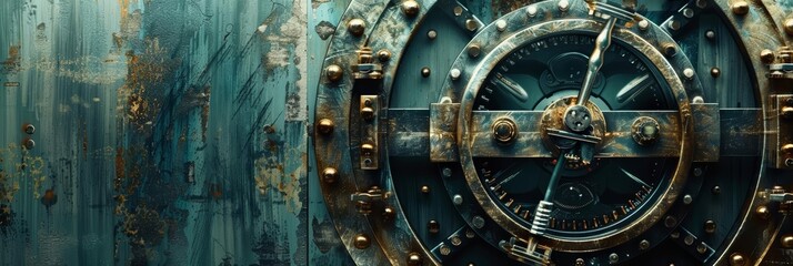 Obraz premium A symbol of strength and protection, the imposing presence of a secure bank vault door