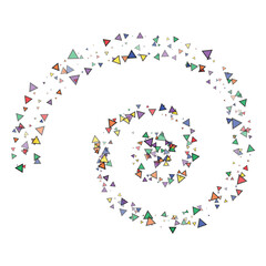 Set of template with colorful gradient triangle pattern on each corner position with white space. Horizontal crystal banners, faceted colorful
