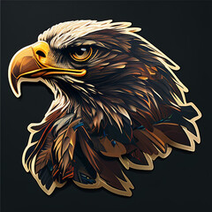 Bold Eagle Symbol: Vectorized Sticker Art Signaling Strength