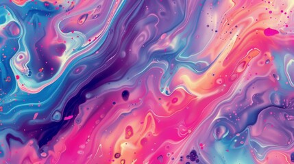 Fluid art pattern with swirling colors of blue, pink, and purple creating a dreamlike abstract background