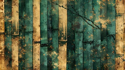 Dense bamboo forest illustration poster background