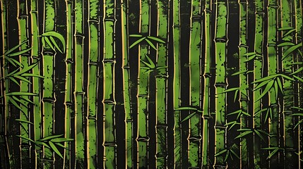 Dense bamboo forest illustration poster background