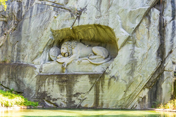 Famous Lion Sculpture in Lucerne, Switzerland, 16 Aug 2022