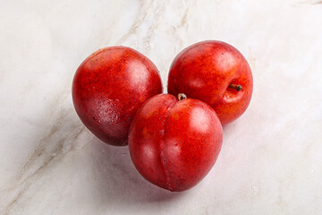 Ripe sweet juicy red plum