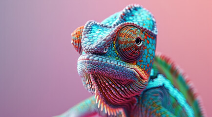 A chameleon wearing sunglasses. Generative AI.