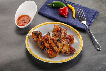 Buffalo grilled chicken wings barbecue