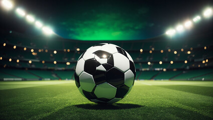 Fototapeta premium soccer ball on stadium