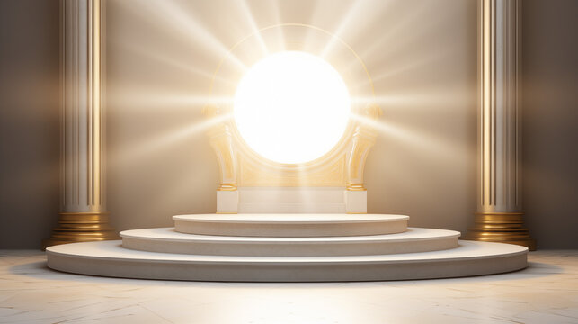 Ascending Path: Stairs Lead to Heavenly Light