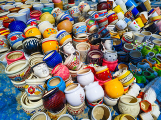 Worlds Largest Traditional Handcrafted Ceramic Shop or Stall or Market place. Vibrant Colorful...