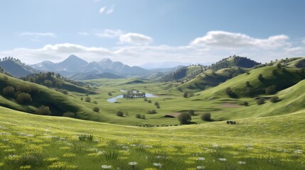 Springtime Mountain Landscape