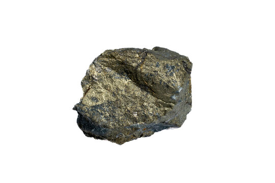 natural chalcopyrite gem stone on the white background