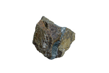 natural chalcopyrite gem stone on the white background